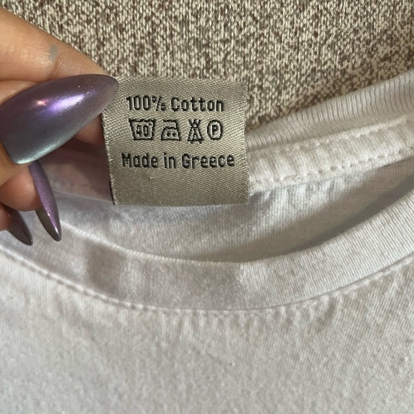 White Short Sleeve Tee with Athens Graphic - Picture 4 of 5